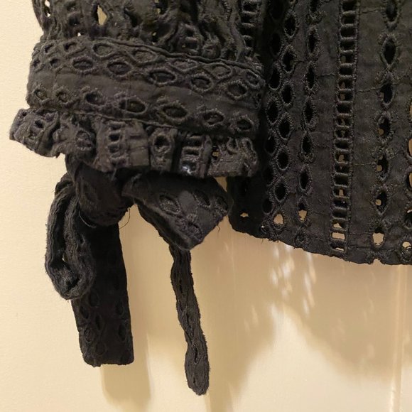 Madewell Black Eyelet Mockneck Top - Picture 8 of 9